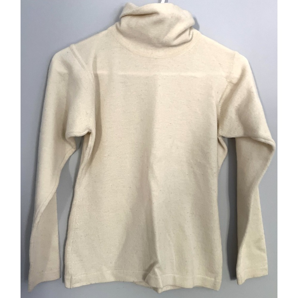 Vtg Linda Allard Ellen Tracy Sweater Women M Cream New Wool Turtleneck Hong Kong